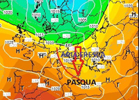 La foto cromarica mostra l'aria fredda in arrivo nella settimana di Pasqua