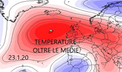 cromatica che mostra il campo anticiclonico sull'Europa centrale