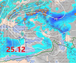 mappa delle precipitazioni sull'Italia