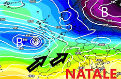 cartina cromatica che mostra la circolazione Atlantica di Natale