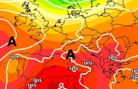 cartina cromatica che mostra l'area anticiclonica