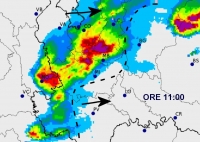 mappa dei temporali sul nord Italia